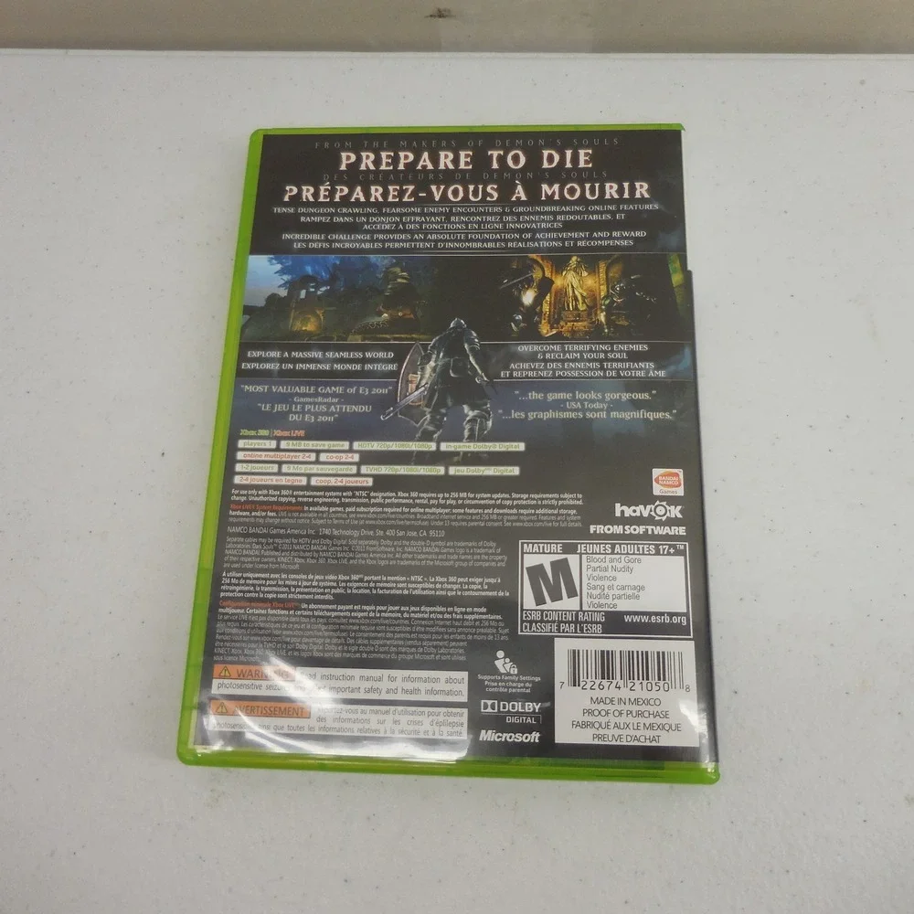 Dark Souls Microsoft Xbox 360 Action RPG Game with Manual Bandai Namco NTSC